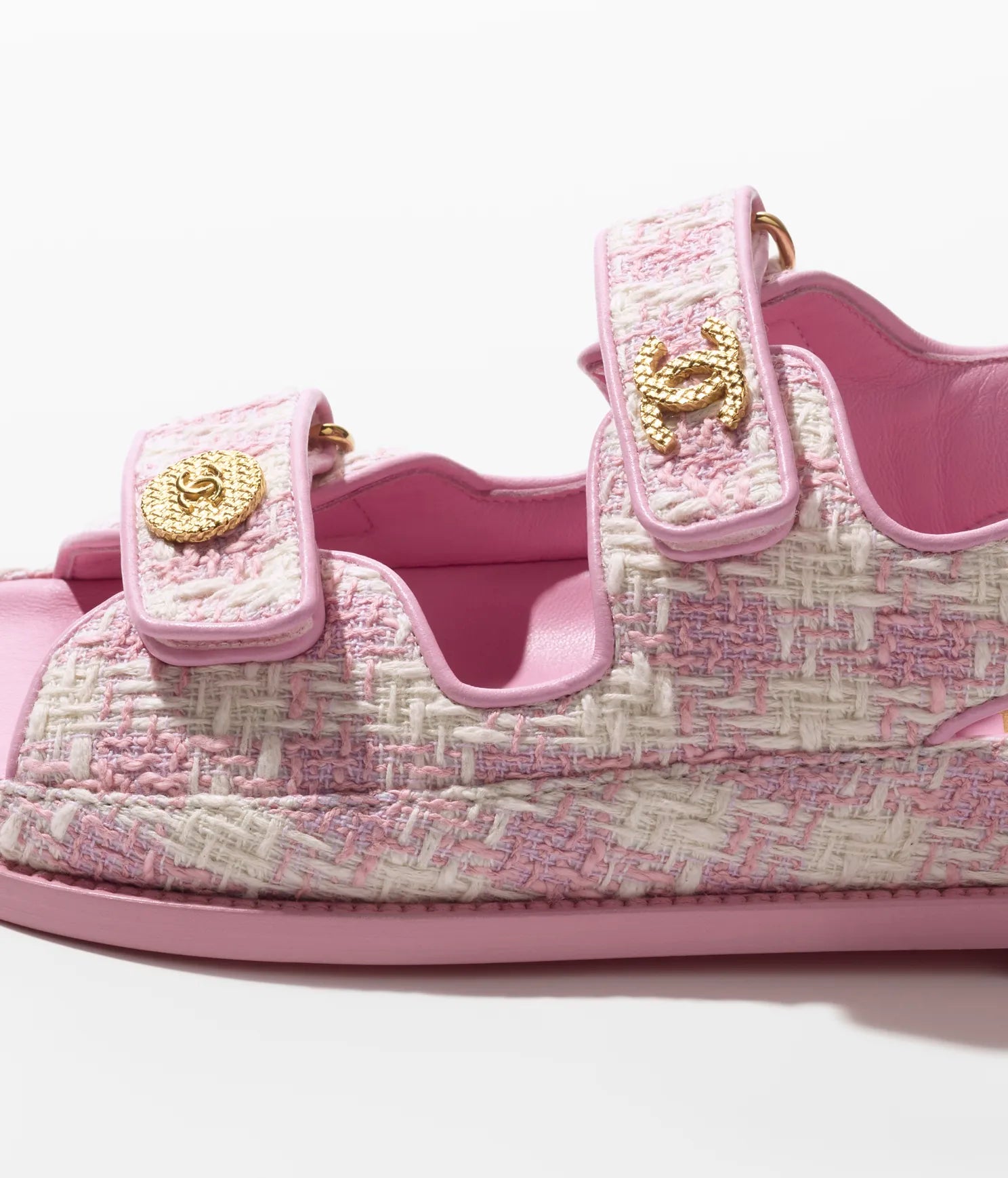 Chanel Tweed Sandal Pink Ecru Cotton - G35927 X56999 K5945 - US