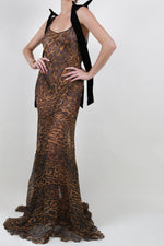 Leopard Sheer Maxi Gown