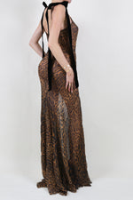 Leopard Sheer Maxi Gown
