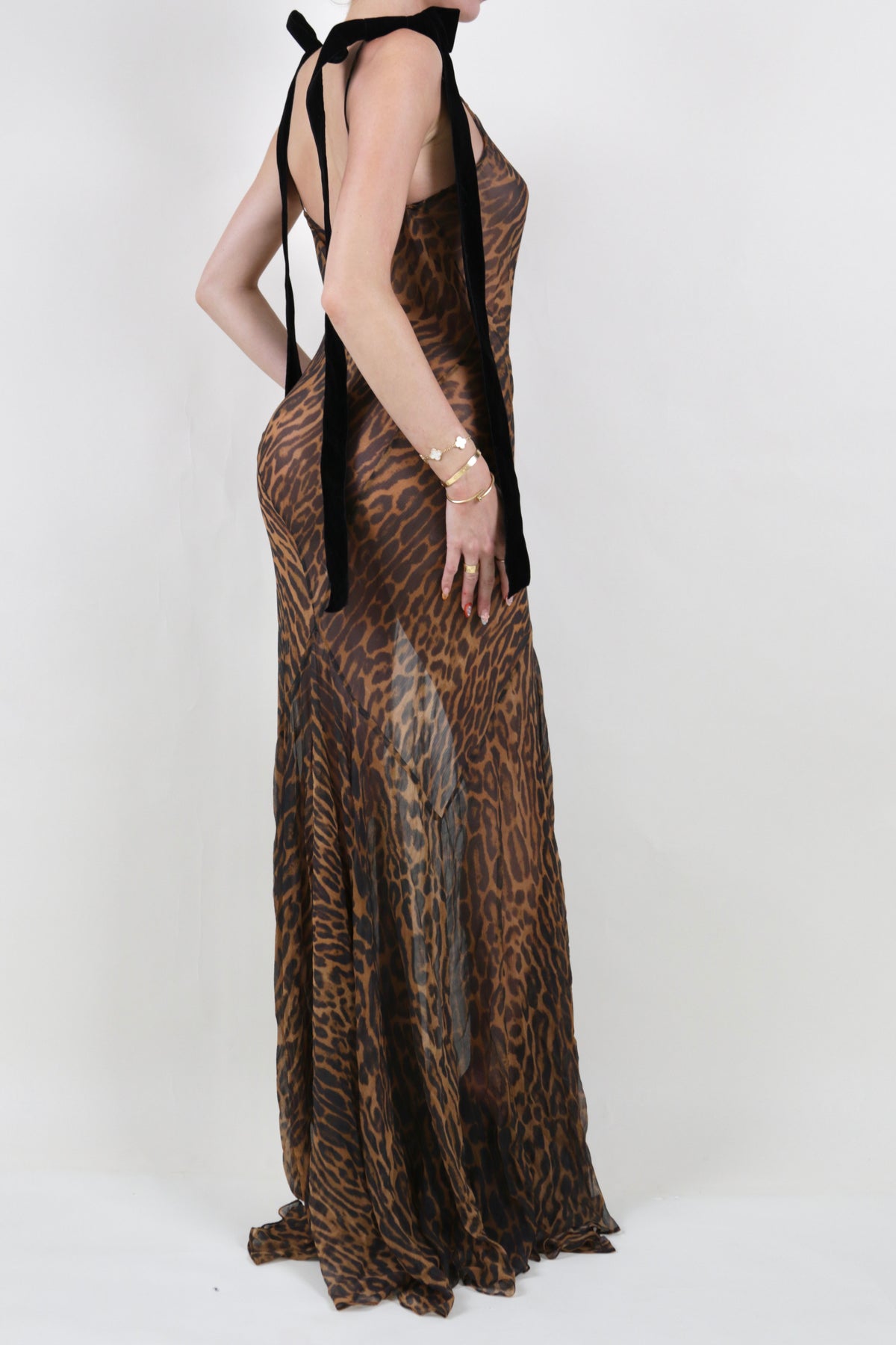 Leopard Sheer Maxi Gown