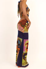 Jean Paul Gaultier Soleil SS 2002 Vintage “Portraits” Mesh Wrap Maxi Dress
