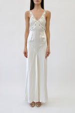 Vintage Vera Wang Ivory Silk Bias-Cut Wedding Gown with Crystal-Embellished Straps