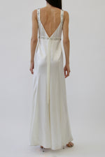 Vintage Vera Wang Ivory Silk Bias-Cut Wedding Gown with Crystal-Embellished Straps