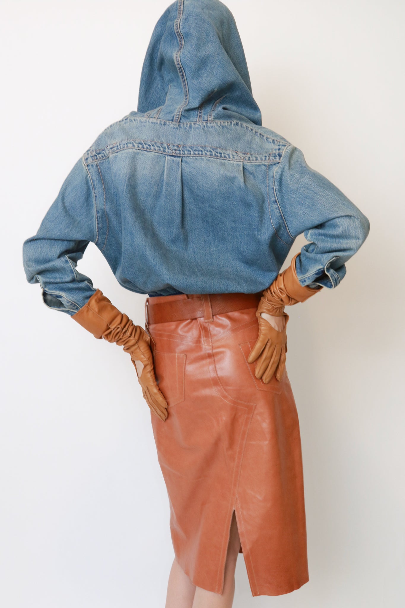 Denim Hooded Bodysuit