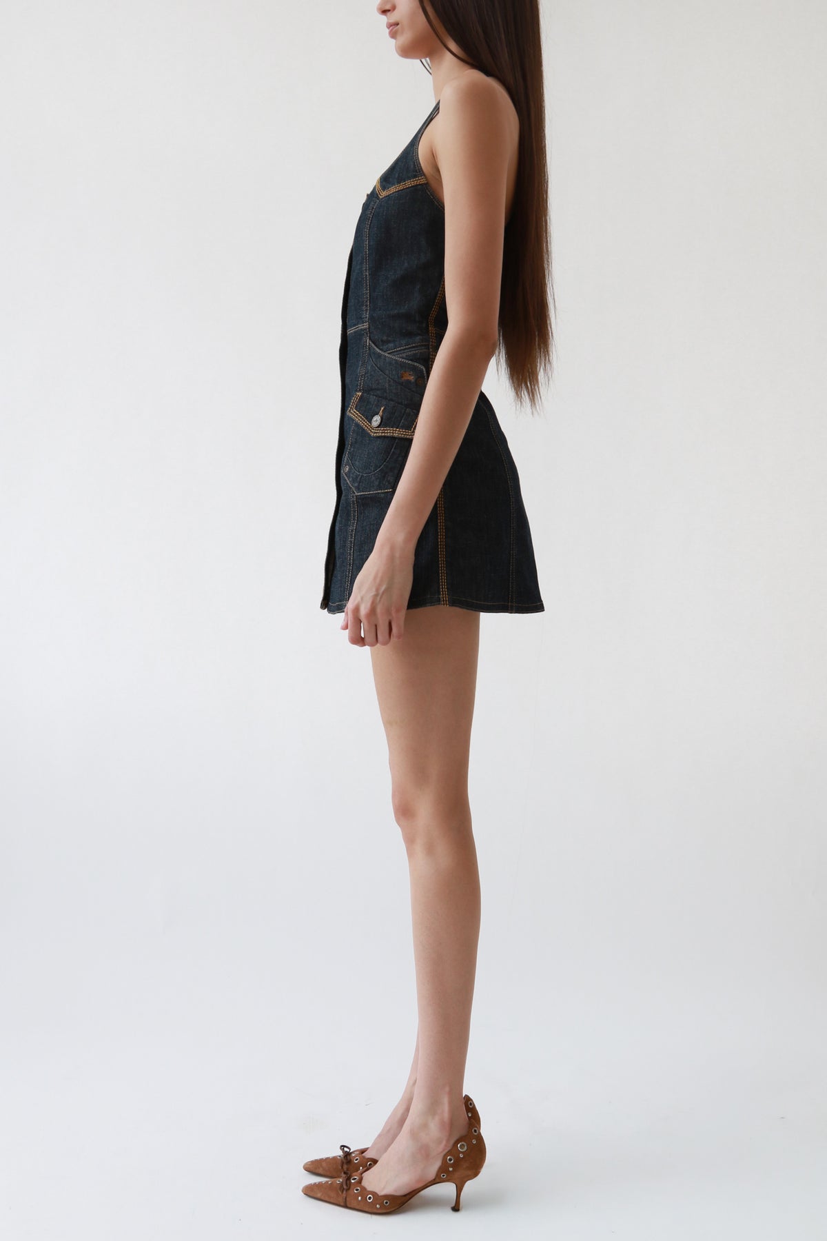 Burberry London Denim Halter Dress