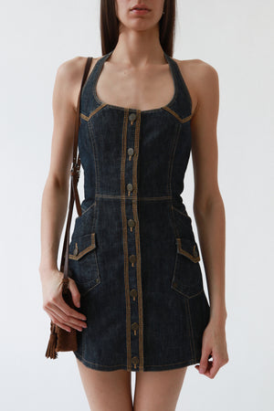 Burberry London Denim Halter Dress