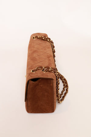 2026 Métiers d'Art Camel Gold Suede Maxi Flap Bag