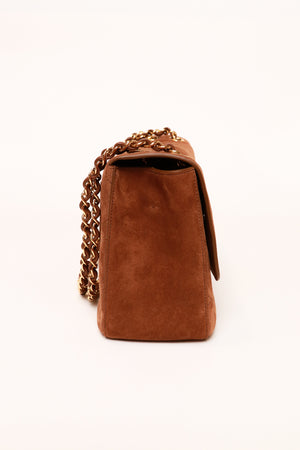 2026 Métiers d'Art Camel Gold Suede Maxi Flap Bag