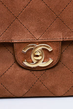 2026 Métiers d'Art Camel Gold Suede Maxi Flap Bag
