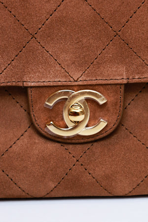 2026 Métiers d'Art Camel Gold Suede Maxi Flap Bag
