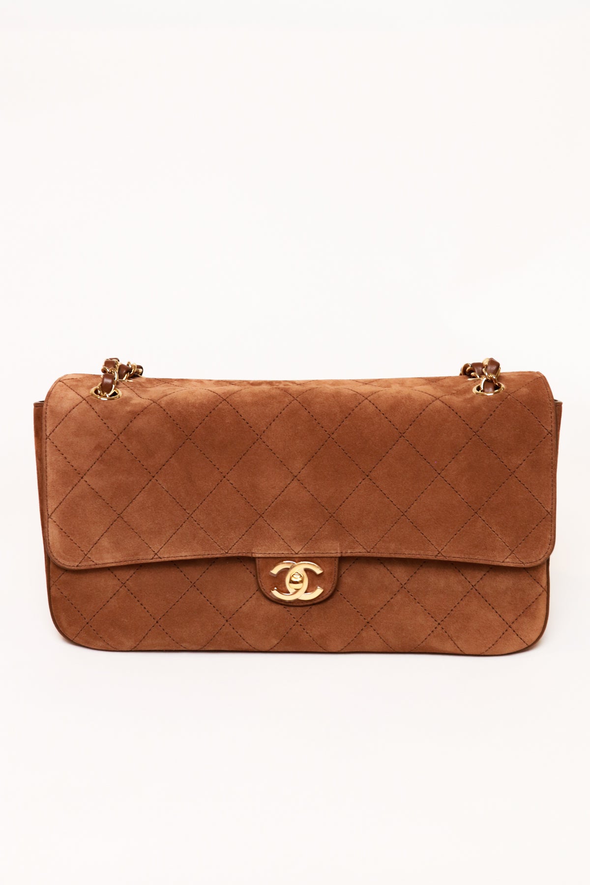 2026 Métiers d'Art Camel Gold Suede Maxi Flap Bag