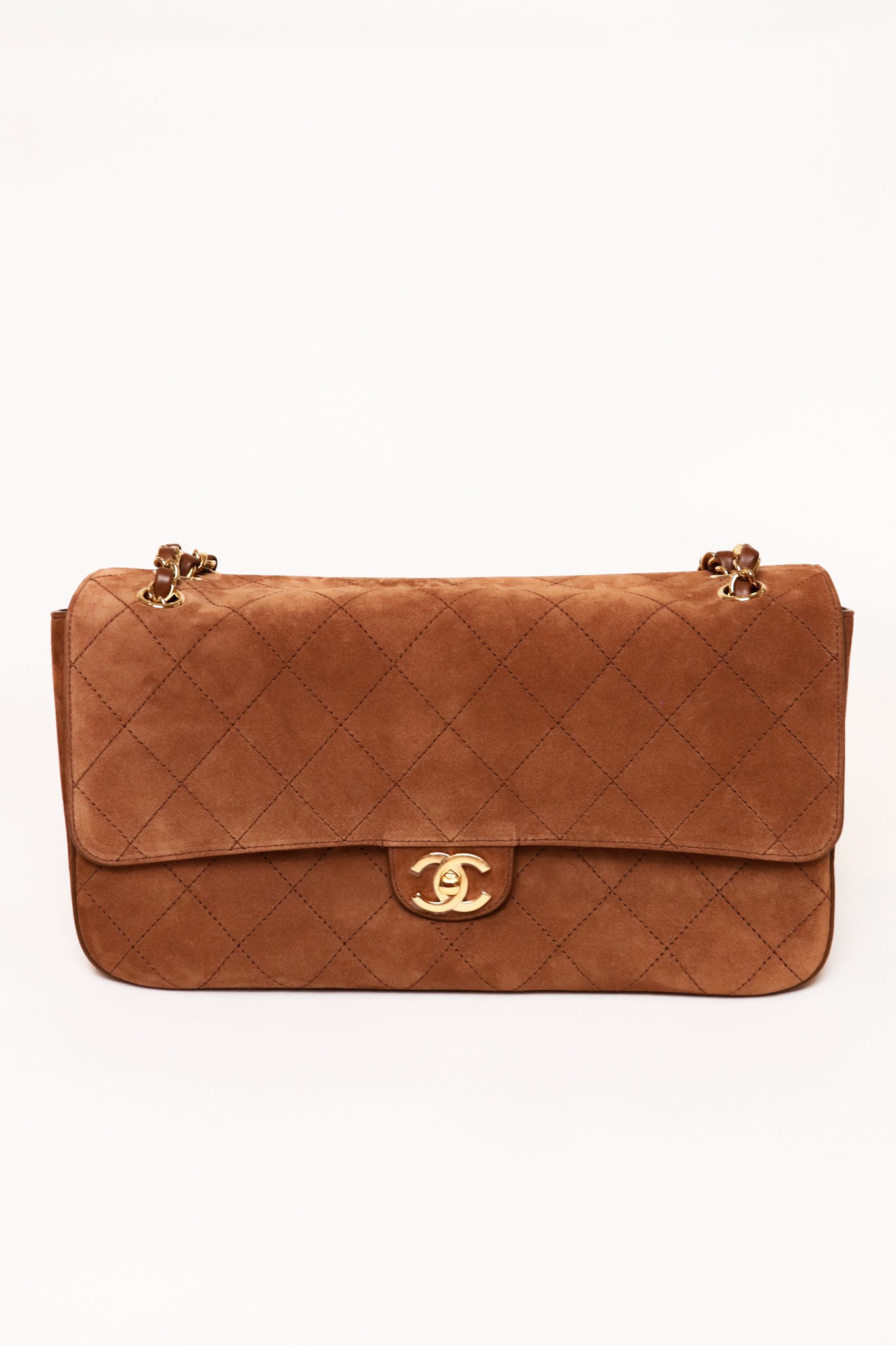 2026 Métiers d'Art Camel Gold Suede Maxi Flap Bag
