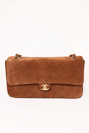 2026 Métiers d'Art Camel Gold Suede Maxi Flap Bag