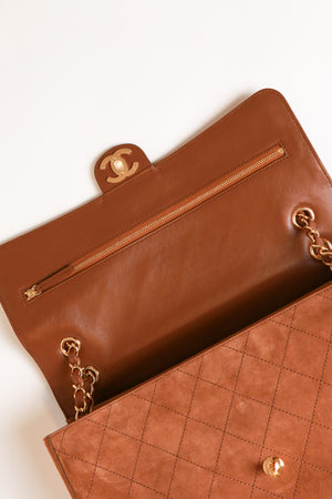 2026 Métiers d'Art Camel Gold Suede Maxi Flap Bag