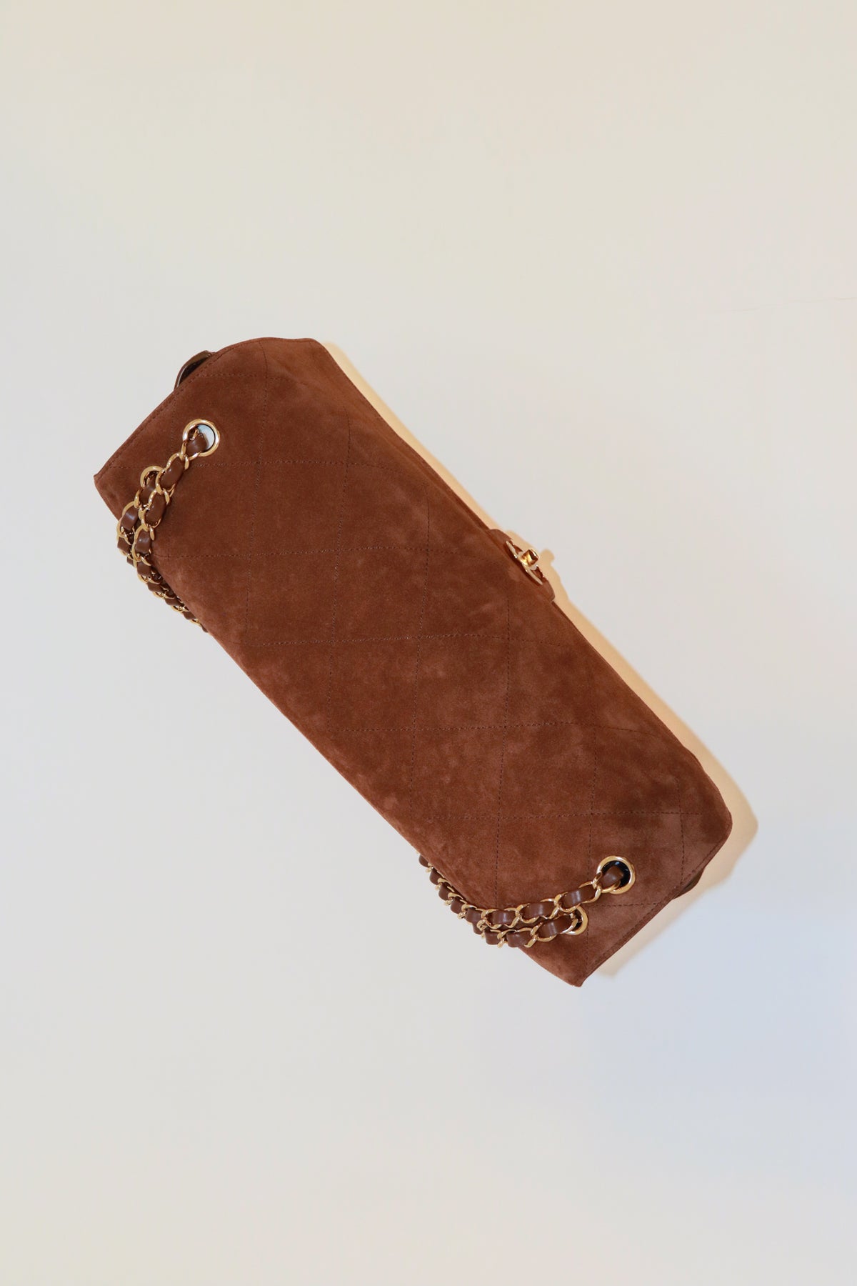 Chanel Maxi "Souplissimo" Large Flap Bag Camel Suede Gold Hardware