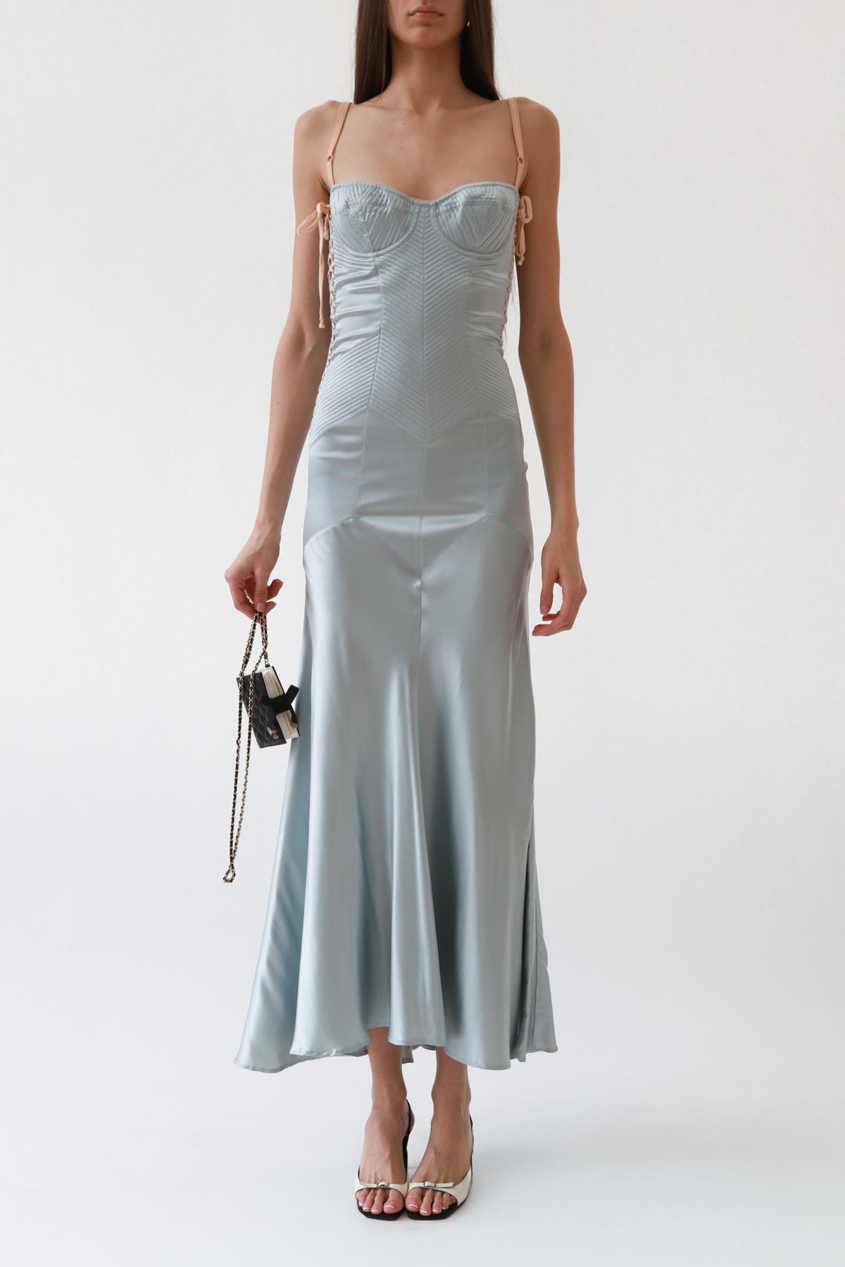 Dolce & Gabbana Blue Silk Evening Dress