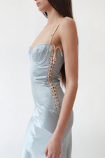 Dolce & Gabbana Blue Silk Evening Dress