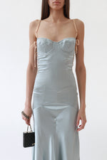Dolce & Gabbana Blue Silk Evening Dress