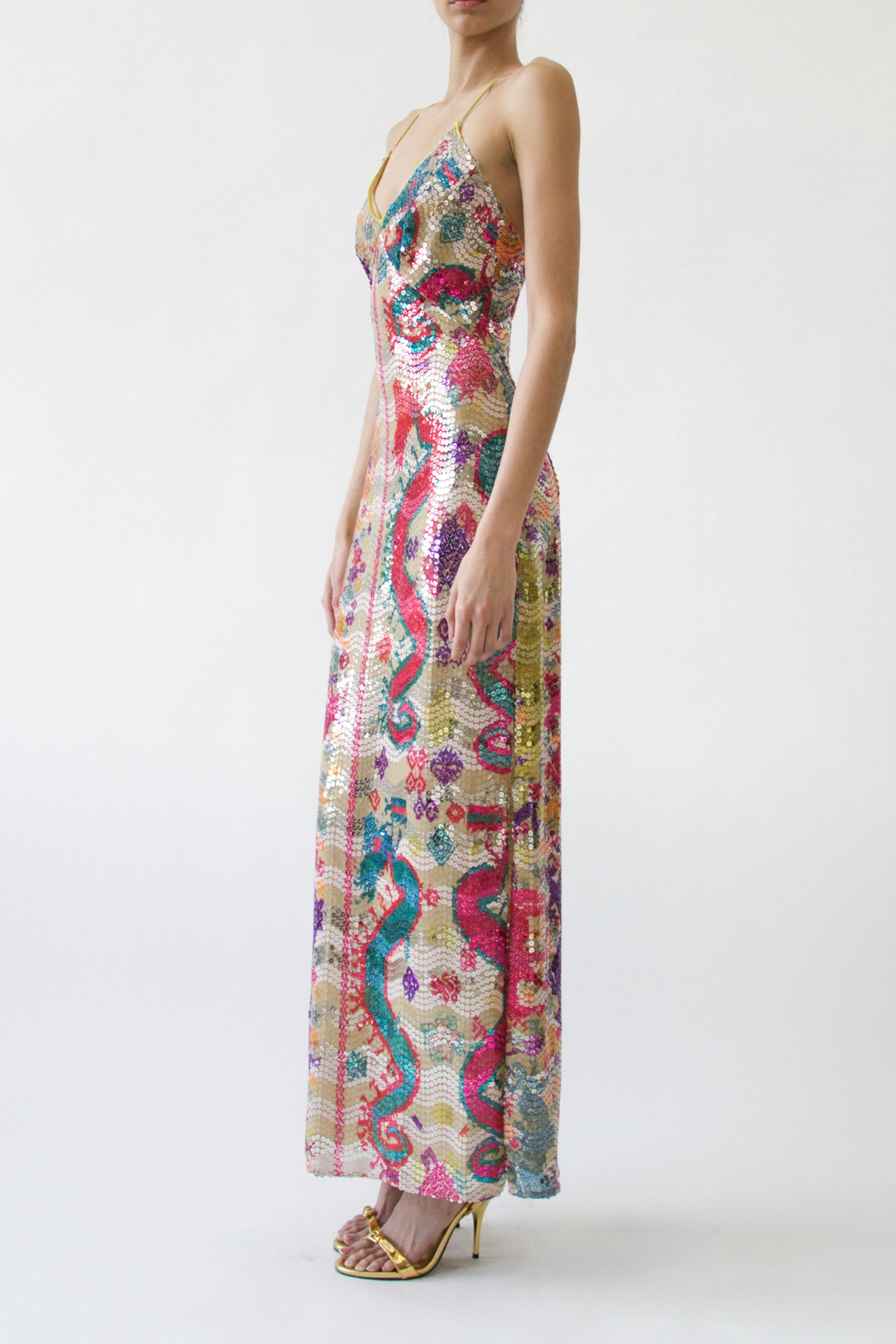 Etro Multicolour Embellished Slip Gown