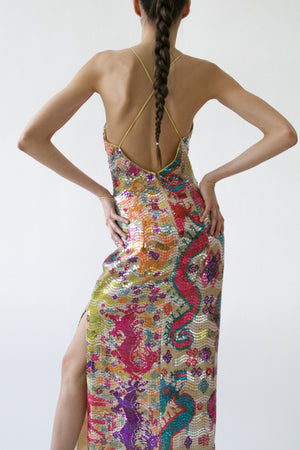 Etro Multicolour Embellished Slip Gown