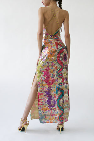 Etro Multicolour Embellished Slip Gown
