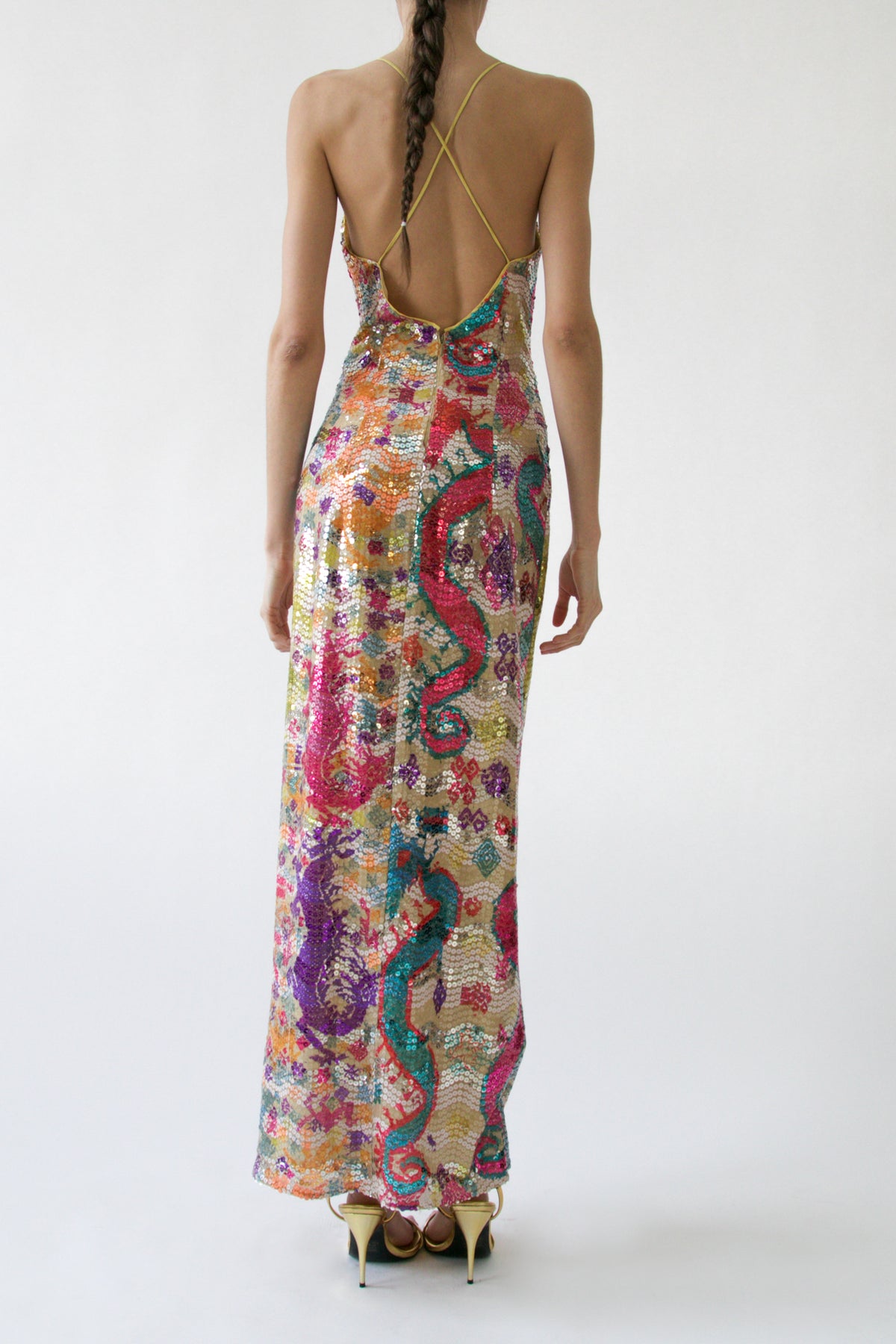 Etro Multicolour Embellished Slip Gown