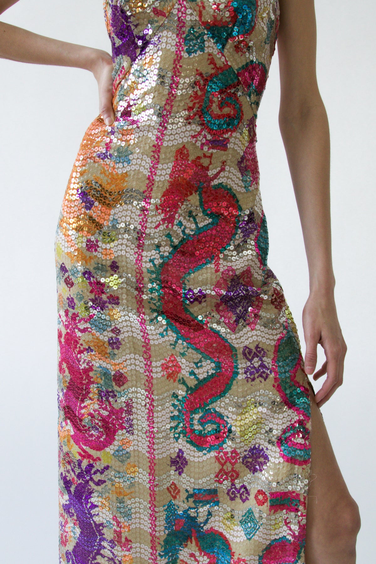 Etro Multicolour Embellished Slip Gown