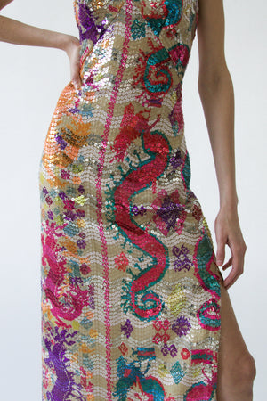 Etro Multicolour Embellished Slip Gown