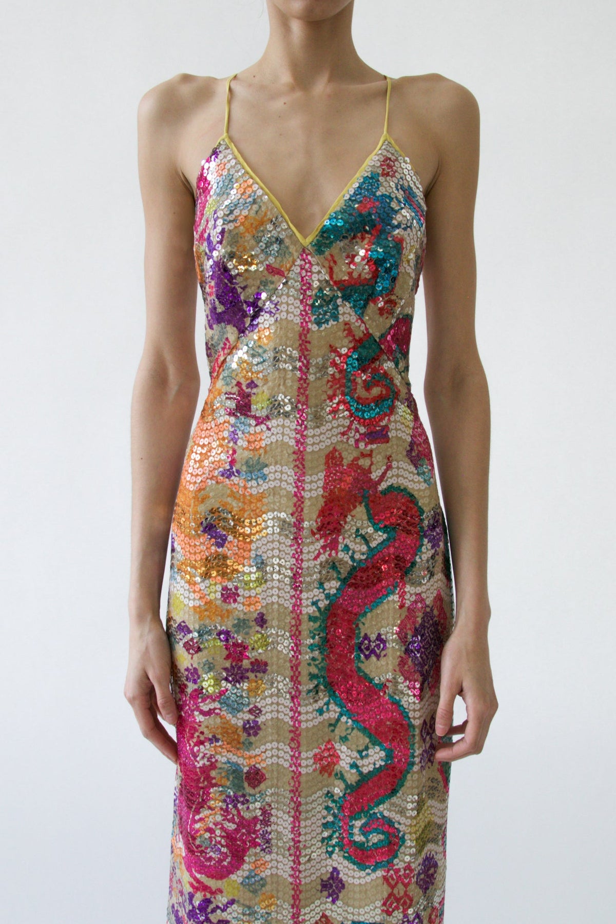Etro Multicolour Embellished Slip Gown
