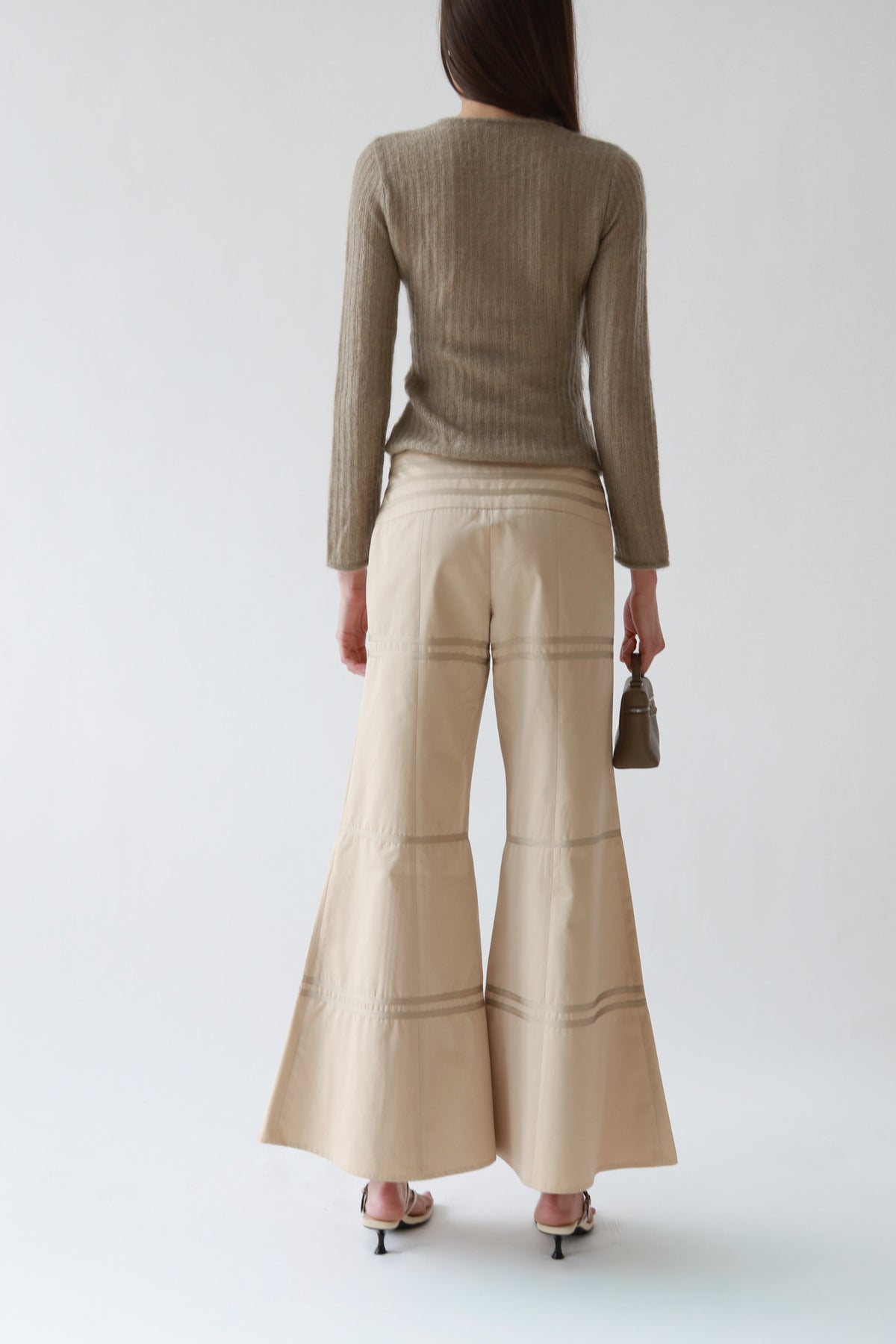 Vintage Taupe Ribbed Mohair-Blend Sweater