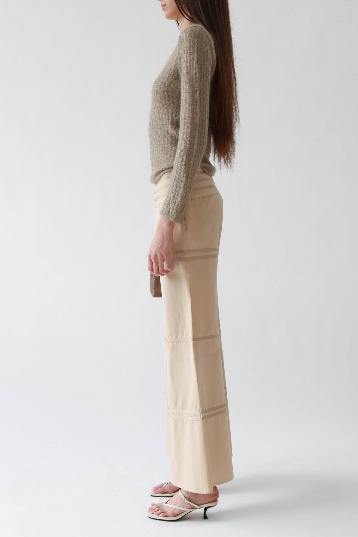 Vintage Taupe Ribbed Mohair-Blend Sweater