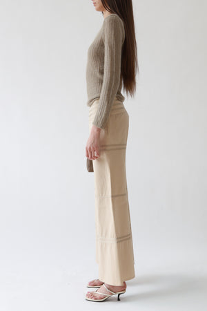Vintage Taupe Ribbed Mohair-Blend Sweater