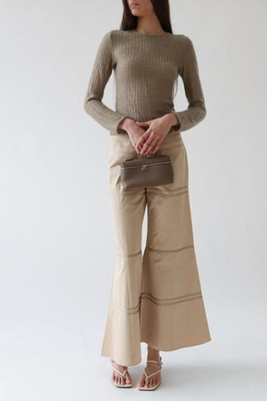 Vintage Taupe Ribbed Mohair-Blend Sweater