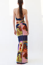 Jean Paul Gaultier Soleil SS 2002 Vintage “Portraits” Mesh Wrap Maxi Dress