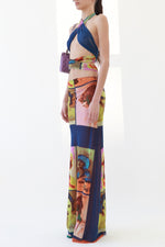 Jean Paul Gaultier Soleil SS 2002 Vintage “Portraits” Mesh Wrap Maxi Dress