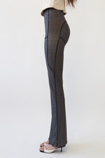 Sheer Mesh Geometric Flare Trousers