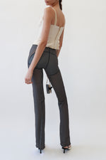 Sheer Mesh Geometric Flare Trousers