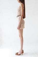 Vintage Missoni Blush Metallic Cowl Neck Mini Dress