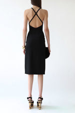 Black High-Slit Midi Skirt