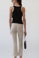 Metallic Knit Crochet Cropped Pants