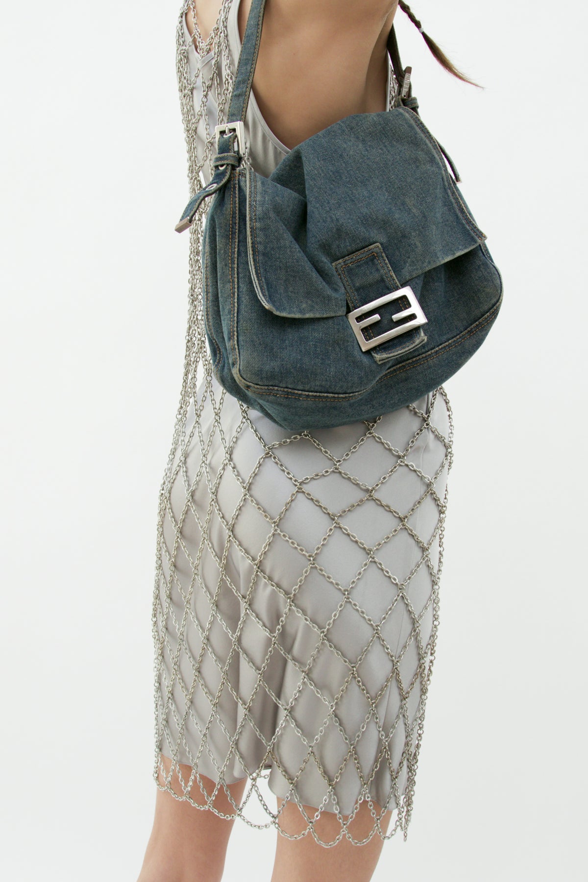 Vintage Chainmail Silver Overlay Dress