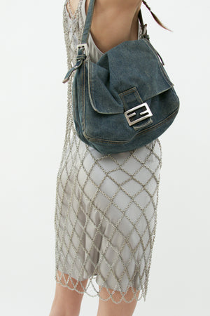 Vintage Chainmail Silver Overlay Dress