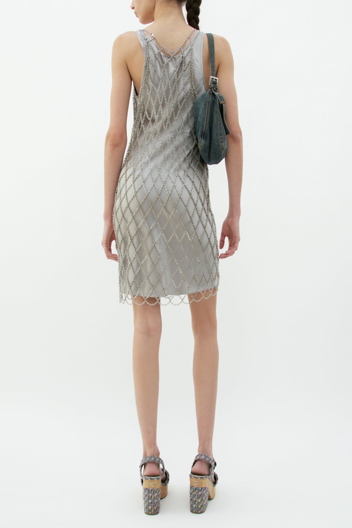 Vintage Chainmail Silver Overlay Dress