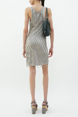 Vintage Chainmail Silver Overlay Dress