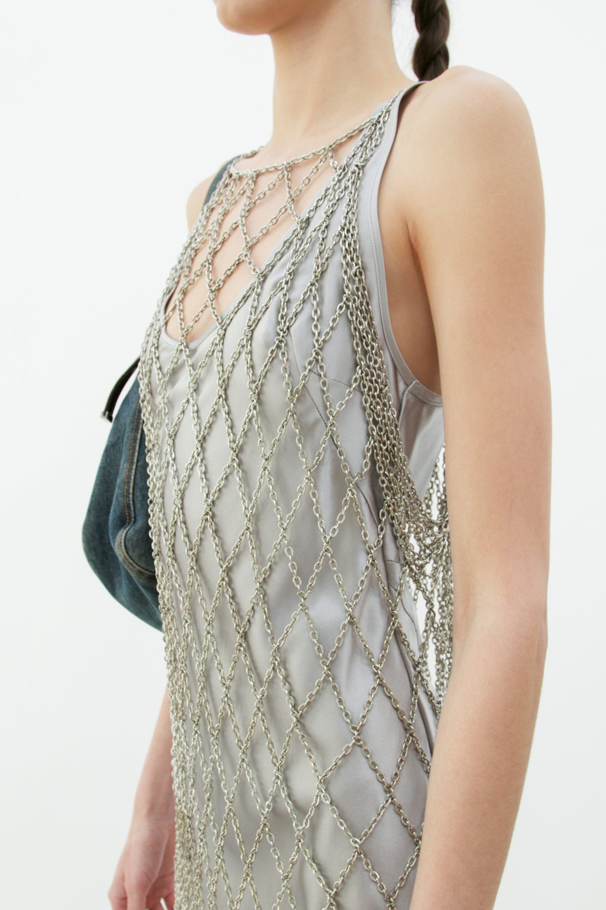 Vintage Chainmail Silver Overlay Dress