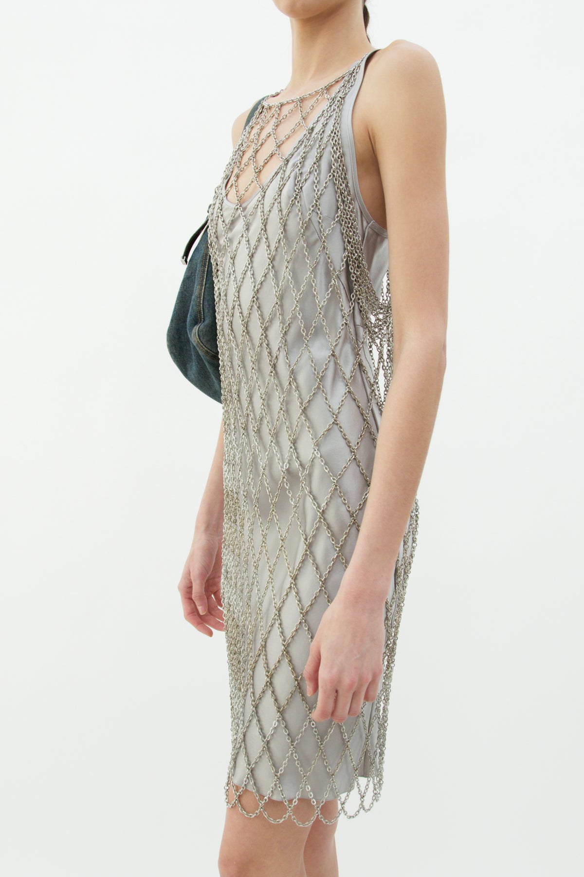 Vintage Chainmail Silver Overlay Dress
