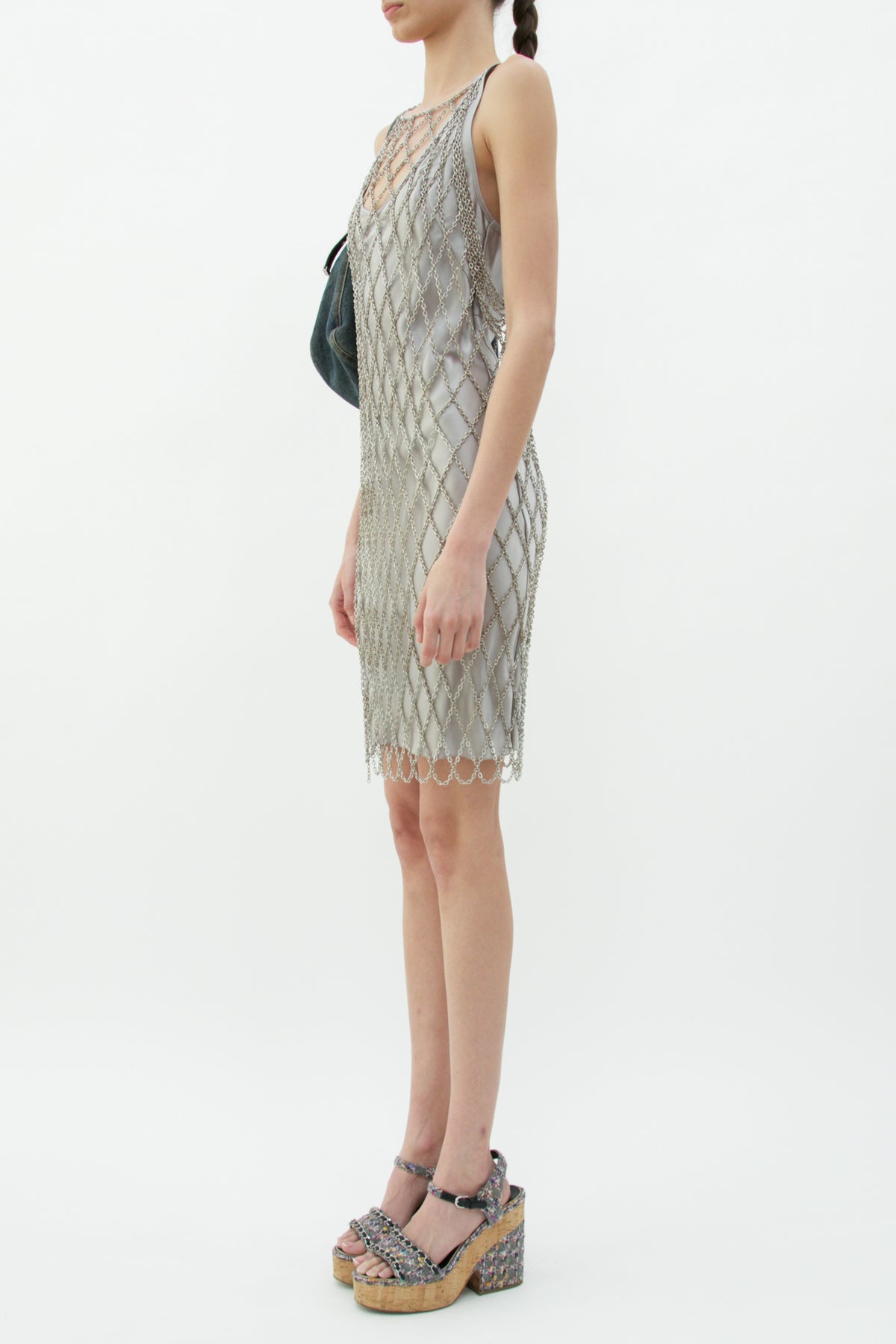 Vintage Chainmail Silver Overlay Dress