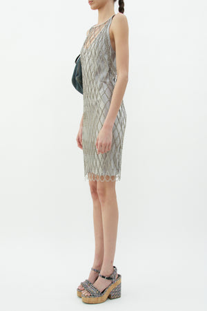 Vintage Chainmail Silver Overlay Dress