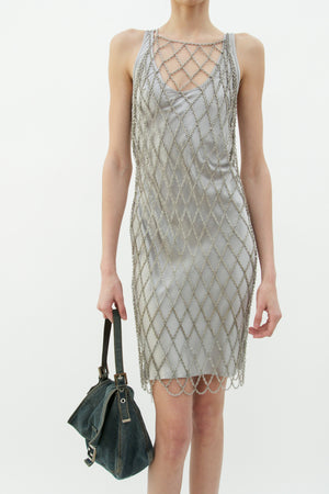 Vintage Chainmail Silver Overlay Dress