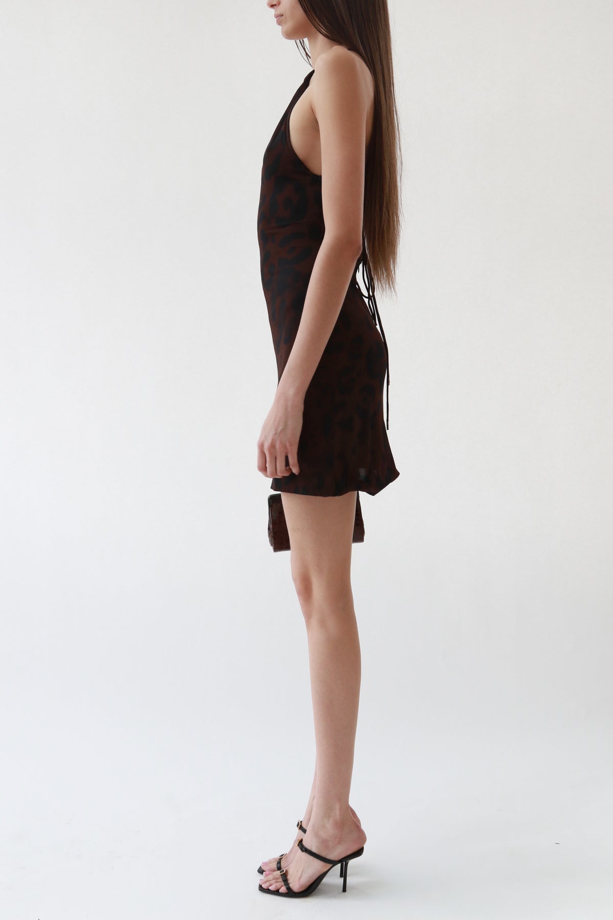 Leopard Print Halter Mini Dress